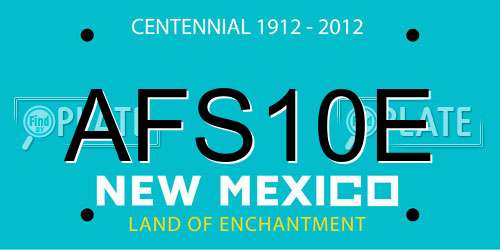 AFS10E New Mexico License Plate