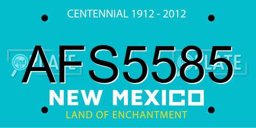 AFS5585 New Mexico License Plate