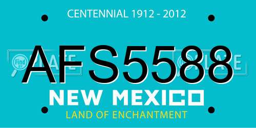 AFS5588 New Mexico License Plate