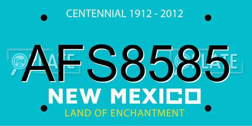 AFS8585 New Mexico License Plate