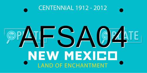 AFSA04 New Mexico License Plate