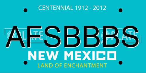 AFSBBBS New Mexico License Plate
