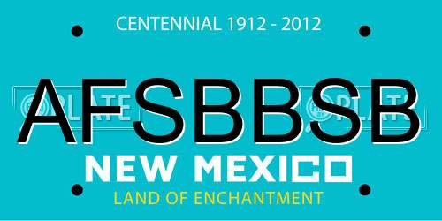 AFSBBSB New Mexico License Plate