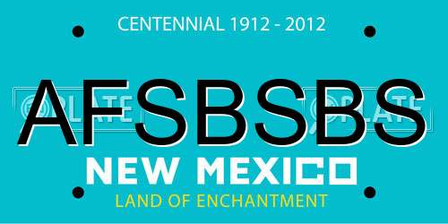 AFSBSBS New Mexico License Plate