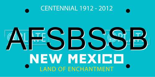 AFSBSSB New Mexico License Plate