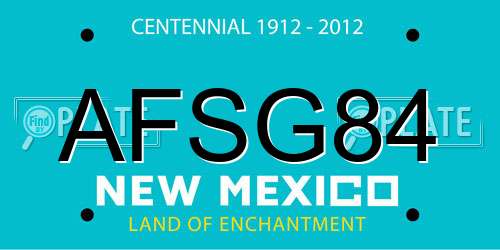 AFSG84 New Mexico License Plate