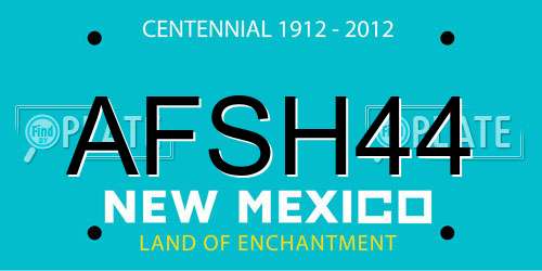 AFSH44 New Mexico License Plate