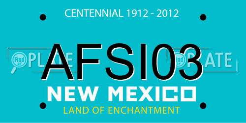 AFSI03 New Mexico License Plate