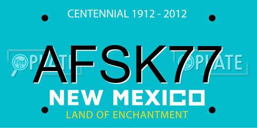 AFSK77 New Mexico License Plate