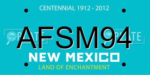 AFSM94 New Mexico License Plate