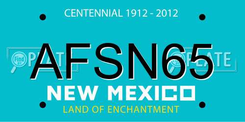 AFSN65 New Mexico License Plate