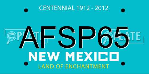 AFSP65 New Mexico License Plate