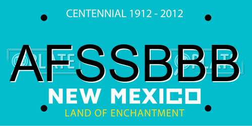 AFSSBBB New Mexico License Plate