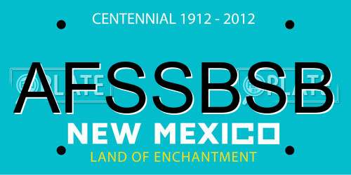 AFSSBSB New Mexico License Plate