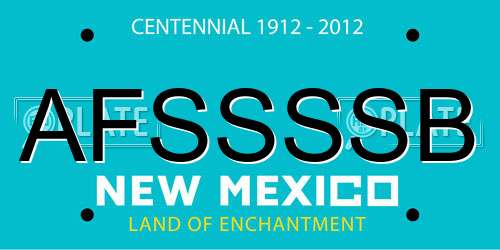 AFSSSSB New Mexico License Plate
