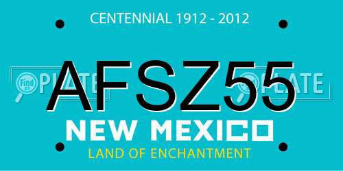 AFSZ55 New Mexico License Plate