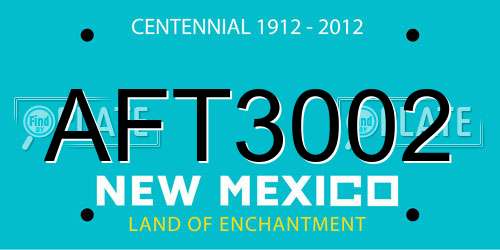 AFT3002 New Mexico License Plate