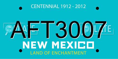 AFT3007 New Mexico License Plate