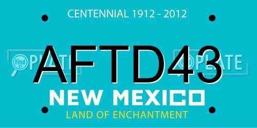 AFTD43 New Mexico License Plate