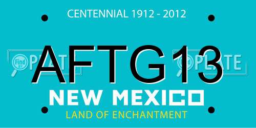 AFTG13 New Mexico License Plate