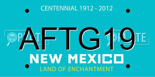 AFTG19 New Mexico License Plate