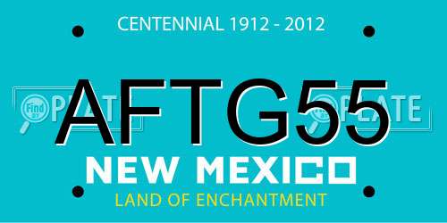 AFTG55 New Mexico License Plate