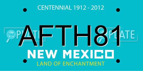 AFTH81 New Mexico License Plate