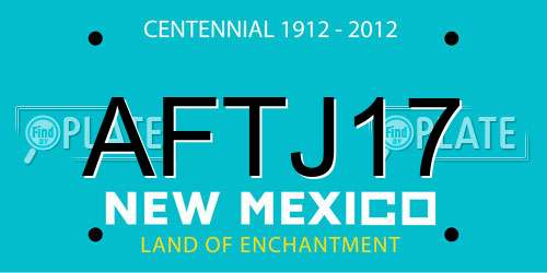 AFTJ17 New Mexico License Plate