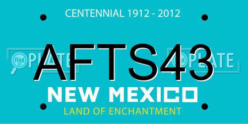 AFTS43 New Mexico License Plate