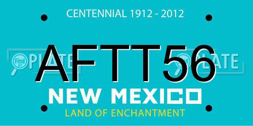 AFTT56 New Mexico License Plate