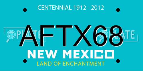 AFTX68 New Mexico License Plate
