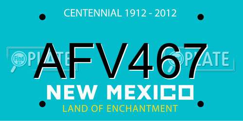 AFV467 New Mexico License Plate