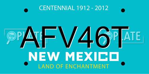 AFV46T New Mexico License Plate