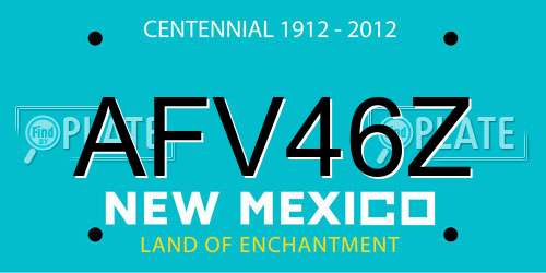 AFV46Z New Mexico License Plate