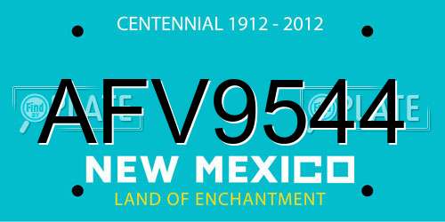 AFV9544 New Mexico License Plate