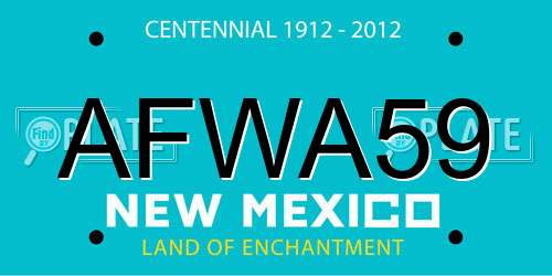 AFWA59 New Mexico License Plate