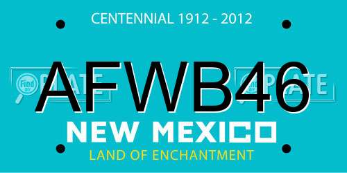 AFWB46 New Mexico License Plate