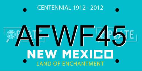 AFWF45 New Mexico License Plate