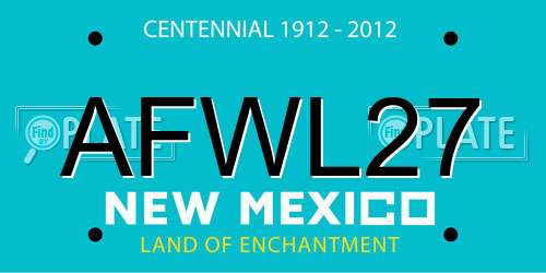 AFWL27 New Mexico License Plate