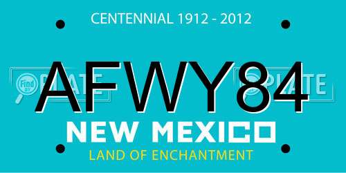 AFWY84 New Mexico License Plate