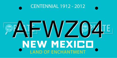 AFWZ04 New Mexico License Plate