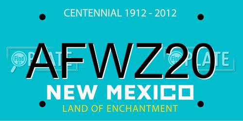 AFWZ20 New Mexico License Plate
