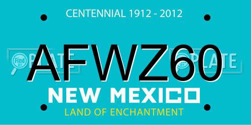 AFWZ60 New Mexico License Plate