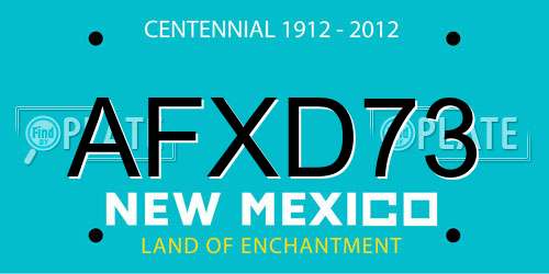 AFXD73 New Mexico License Plate