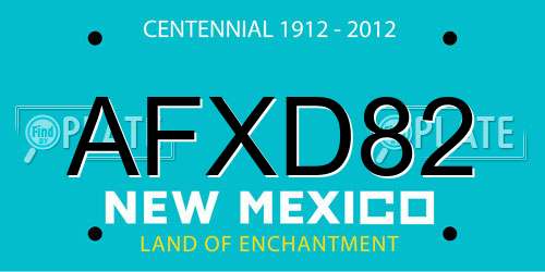 AFXD82 New Mexico License Plate