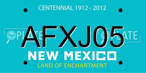 AFXJ05 New Mexico License Plate