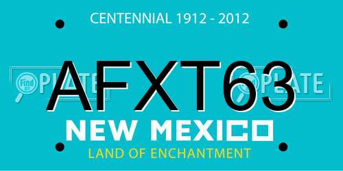 AFXT63 New Mexico License Plate