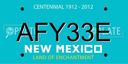 AFY33E New Mexico License Plate