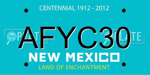 AFYC30 New Mexico License Plate