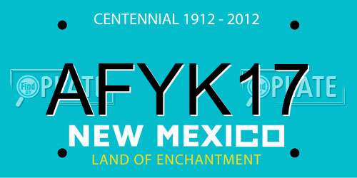 AFYK17 New Mexico License Plate